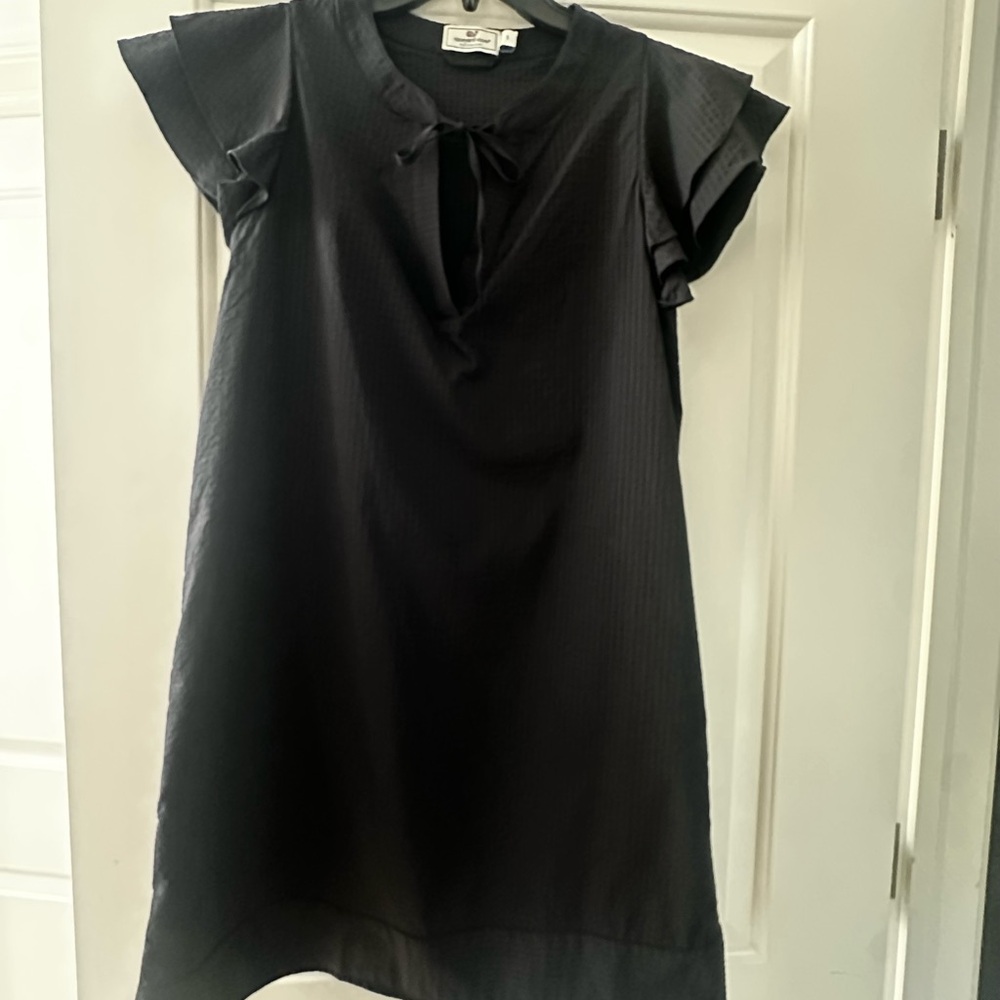 Vineyard Vines Performance Black Flutter Sleeve Dress